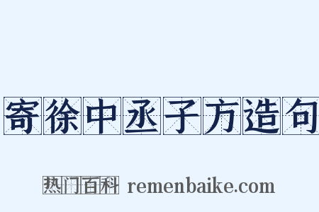 寄徐中丞子方造句是什么意思的图片